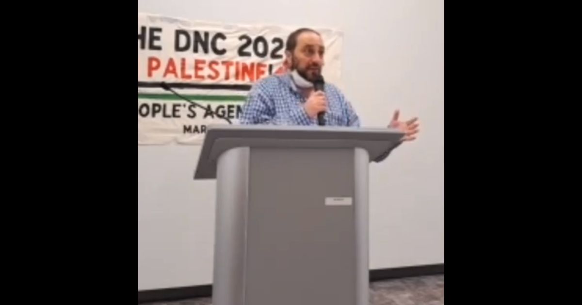 A self-described "anti-war" activist speaks in Chicago.