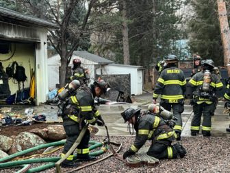 Firefighters in Boulder, Colorado, responded to a fire on Saturday that started when an electric vehicle started smoking then exploded in a garage.