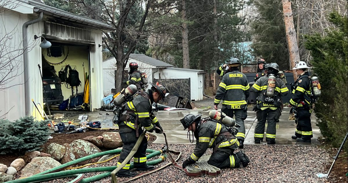 Firefighters in Boulder, Colorado, responded to a fire on Saturday that started when an electric vehicle started smoking then exploded in a garage.