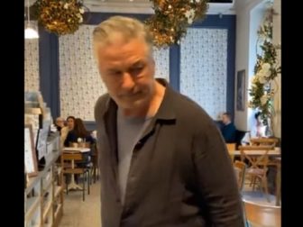 Actor Alec Baldwin in a still from a video shot by a heckler.