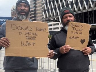 People gather to greet President Joe Biden in Pittsburgh on Wednesday.