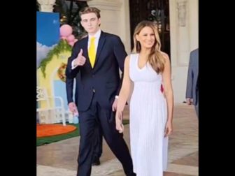 Barron Trump turned heads on social media this week after his height stole the show at an Easter party on Sunday.